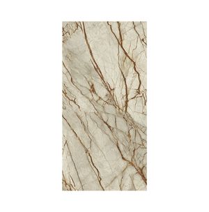 Porcelanato De Gran Formato Estilo Marmol Gold River Lux 6,5mm 120x278 Crema