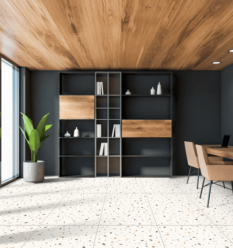 Porcelanato Para Piso Y Pared Estilo Terrazo One Terrazo 60x120 Blanco