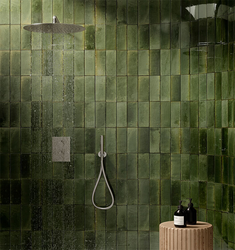 Porcelanato Para Piso Y Pared Estilo Brick Look-B 6x24 Verde