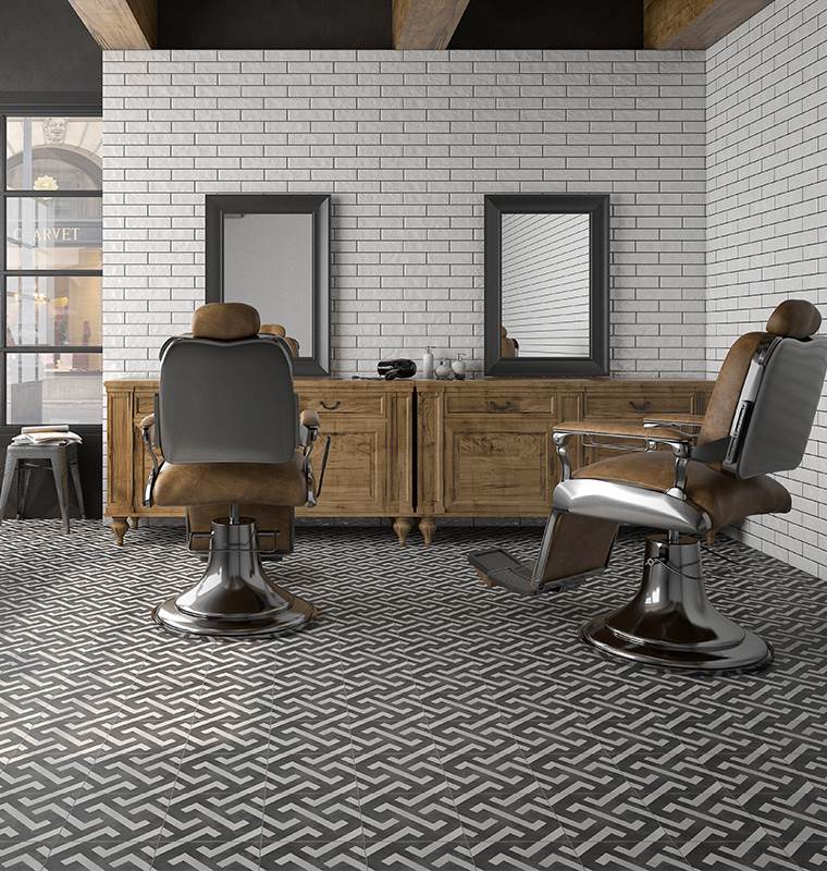 Porcelanato Para Piso Y Pared Estilo Hidráulico Signac 22x22 Negro