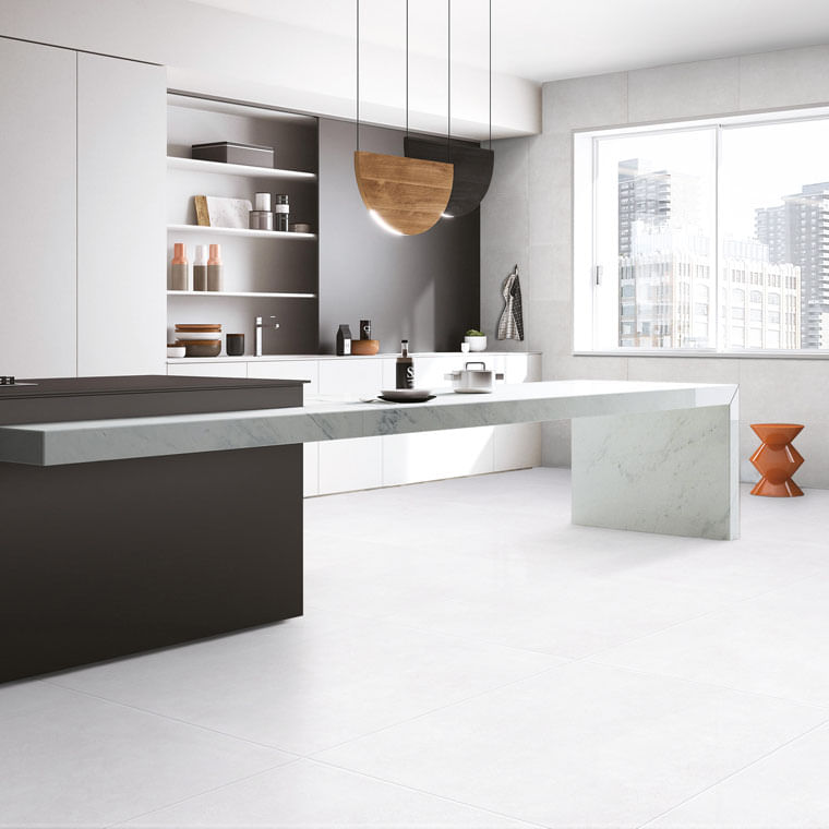 Porcelanato Para Piso Y Pared Estilo Cemento Tempo 60x60 Blanco