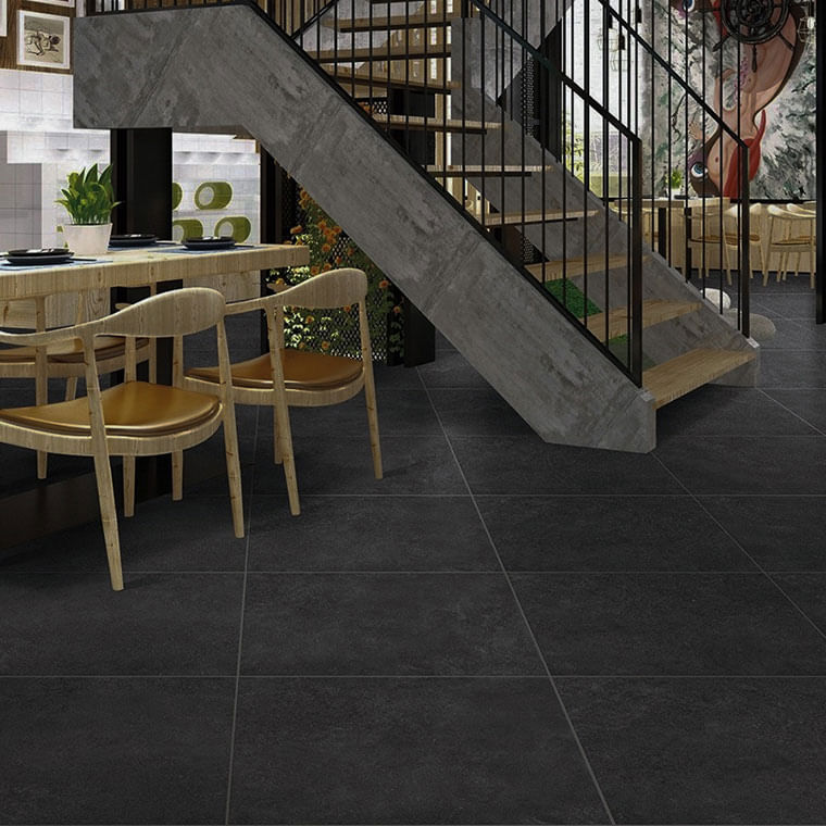 Porcelanato Para Piso Y Pared Estilo Cemento Magnet Grafite Negro 60x60 Grafito
