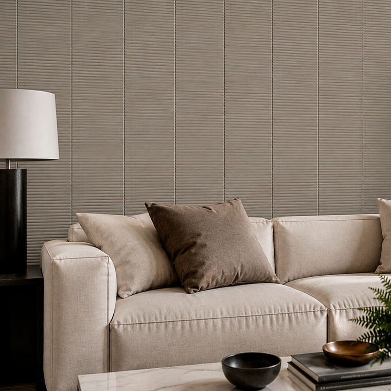 Cerámica Para Pared Estilo Brick Vivant Ligne Brut 7x24.4 Greige