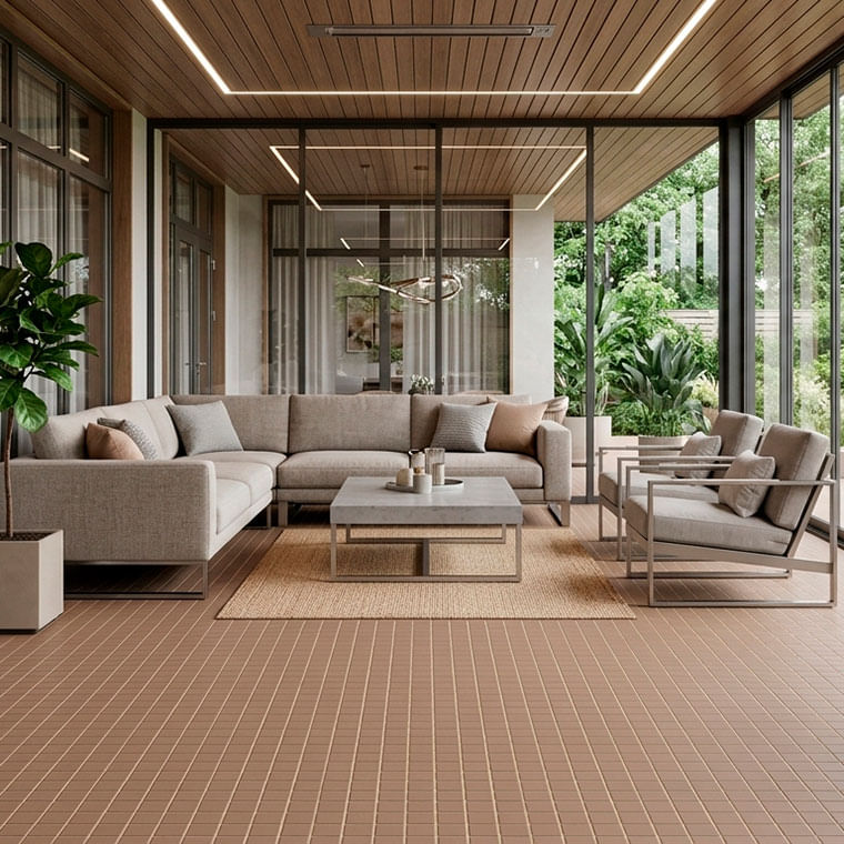 Cerámica Para Piso Estilo Mosaico Surface Nut 30x30 Arena