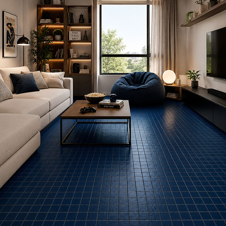 Cerámica Para Piso Estilo Mosaico Surface Ultramarine 30x30 Azul Oscuro