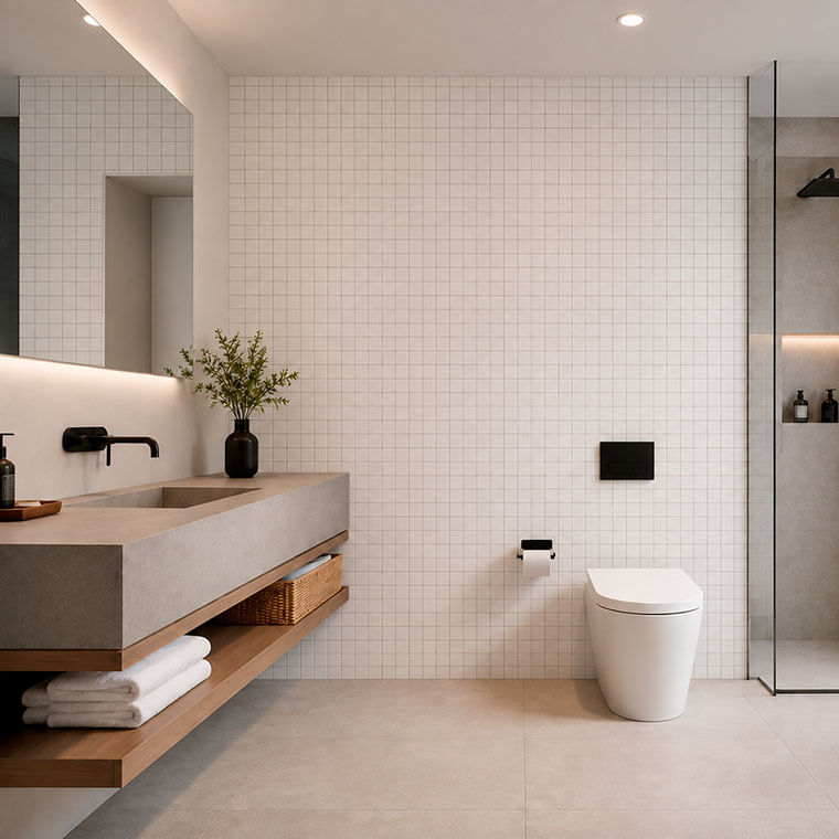 Cerámica Para Piso Estilo Mosaico Surface 30x30 Ivory