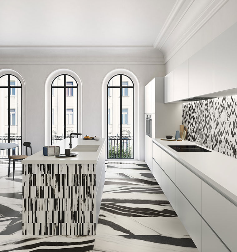 Porcelanato Para Piso Y Pared Estilo Mármol Snow 60x120 Negro