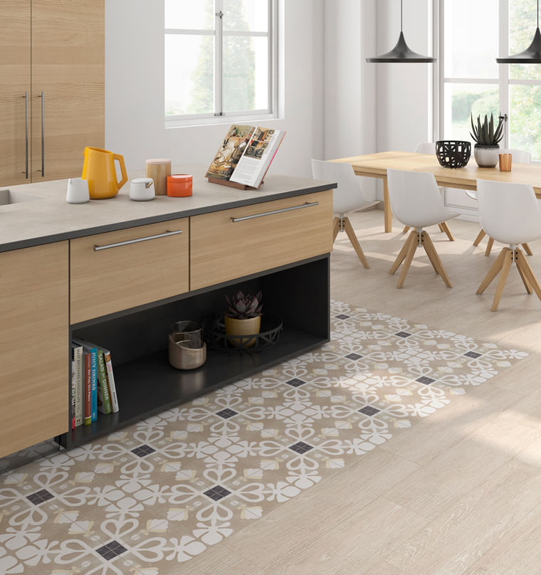 Porcelanato Para Piso Y Pared Estilo Hidráulico Renoir 22x22 Taupe